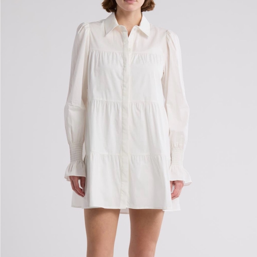 Wayf Cream Long Sleeve Dress
